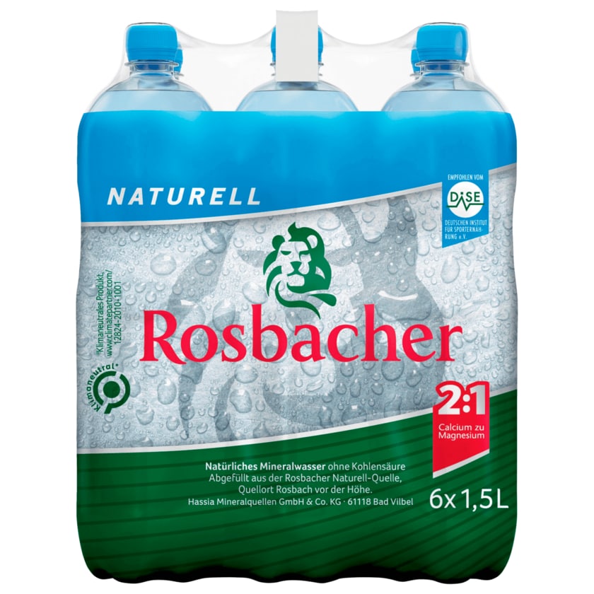 Rosbacher Naturell 6x1,5l